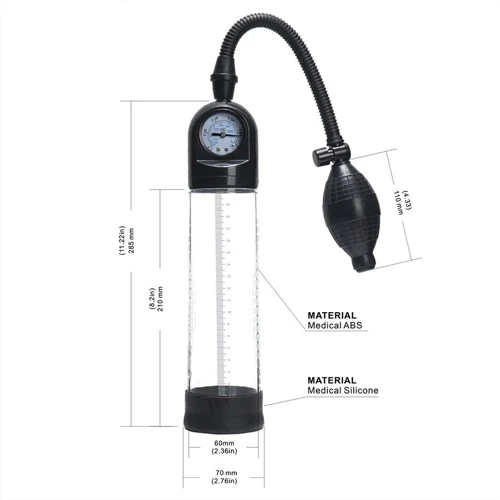 Вакуумная помпа Men Powerup Passion Pump с манометром и ручной «грушей»