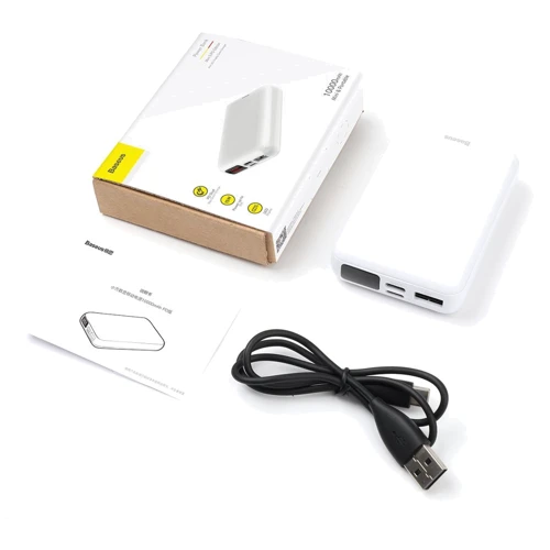 Внешний аккумулятор Baseus Power Bank 10000mAh Mini Display White (PPALL-XF02): Кабели/переходники для смартфонов в комплекте micro USB