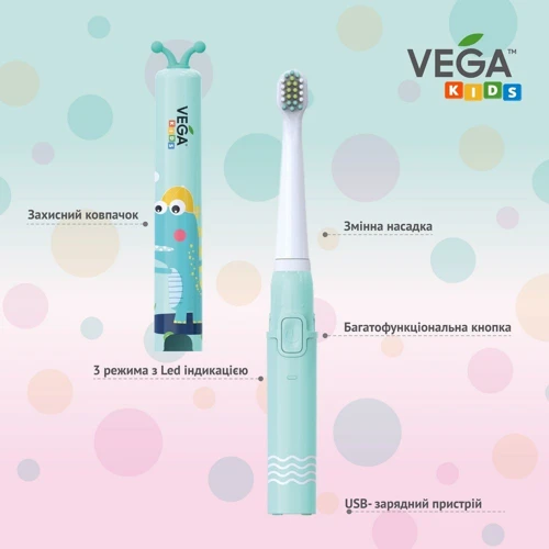 Зубная щетка Vega Kids VK-500P розовая фото 9