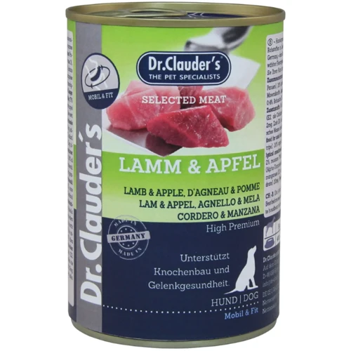 Вологий корм для собак Dr.Clauder's Selected Meat Lamb & Apple ягня та яблуко 400 г (32260400)