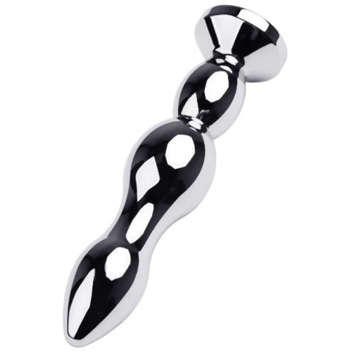 Анальная пробка с кристаллом Toyfa Metal Silver anal plug red gem