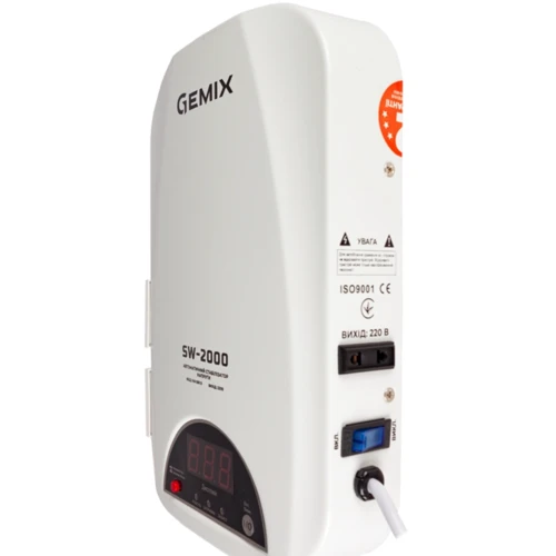 Стабилизатор напряжения Gemix SW-2000: Мощность, ВА 2000