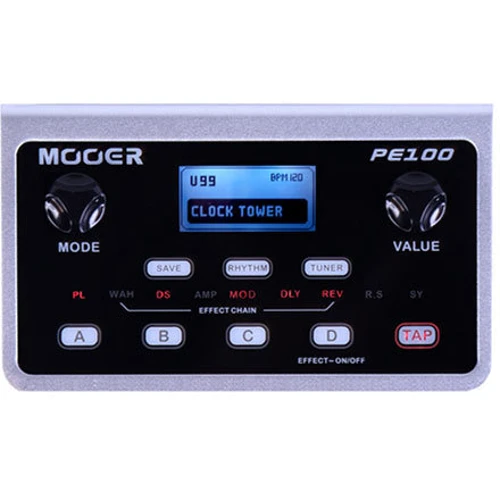Гітарний процесор ефектів Гитарный процессор MOOER PE100: Габарити, мм 81 x 137 x 32