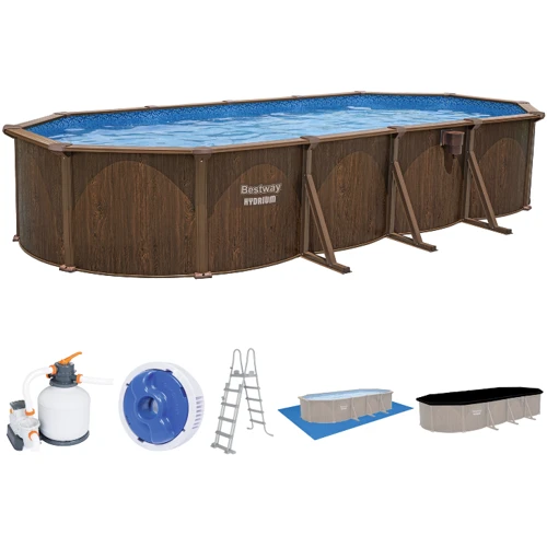 Бассейн Bestway 732-366-132 см (561CW) (фильтрующий насос с песочным фильтром, скиммер, лестница, подкладка, покрытие бассейна, дозатор для хим средств ChemCo) фото 7