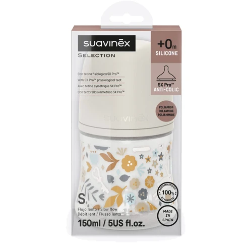 Пляшечка Suavinex "Wonderland" фізіологічна соска повільний потік біла 150 мл (308741): Об'єм, мл 150