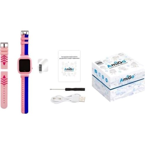 Смарт-часы AmiGo GO004 Splashproof Camera+LED Pink: Интерфейсы подключения Bluetooth 4.0