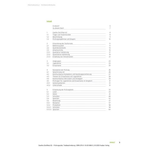 Goethe-Zertifikat A2: Prüfungziele, Testbeschreibung: ISBN 9783190518685, 978-3-19-051868-5