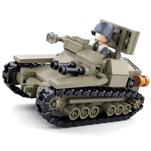 Конструктор SLUBAN M38-B0709 военный, танк, фигурка, 183дет, 24-19-4,5см