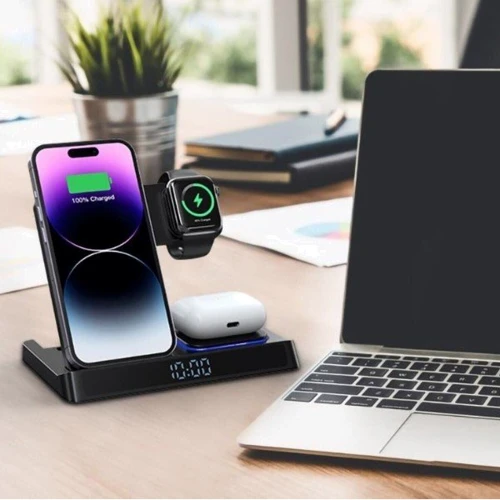 Зарядний пристрій WIWU Wireless Charger Power 5 in 1 Wi-W006 15W Black для Apple iPhone, Apple Watch and Apple AirPods фото 6