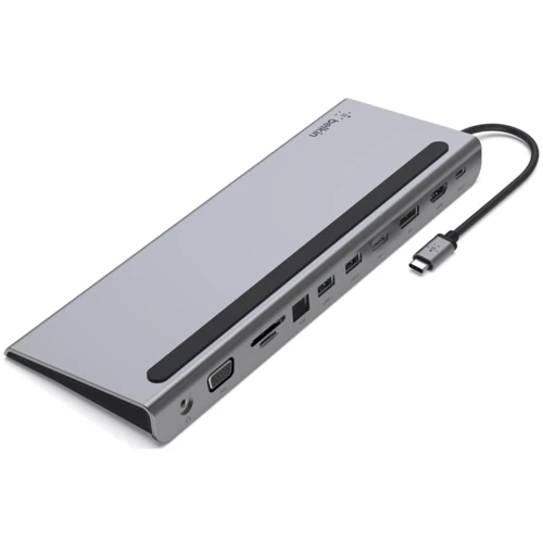Адаптер Belkin Adapter USB-C to USB-C 3.0+HDMI+DisplayPort+SD+RJ45+VGA+2xUSB 3.0+USB 2.0+3.5mm Grey фото 4