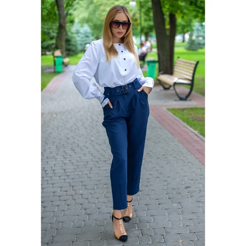 Штани FLFashion Торнадо ХБТ 3233 46 сині: Вид Штани