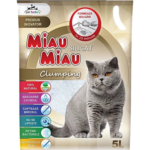 Наполнитель силикагелевый Miau Miau для кошачьего туалета 5 л (5949060205954)