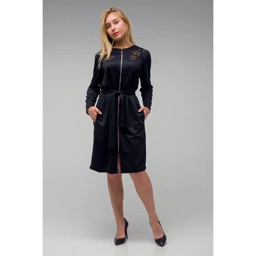 Платье FLFashion Манго СПМ2612 52 черное повседневное до середины бедра