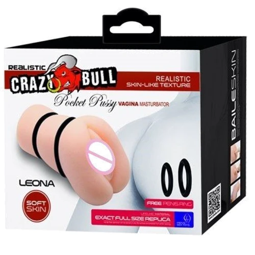 Мастурбатор-вагіна Crazy Bull - LEONA Pocket Pussy vagina, BM-009225NH