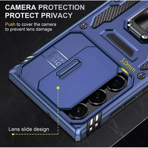 Чехол для телефонов Mobile Case Camshield Army Ring Navy for Samsung S938 Galaxy S25 Ultra: Цвет синий