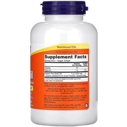 Now Foods Flax Oil Льняное масло 1000 мг 120 капсул