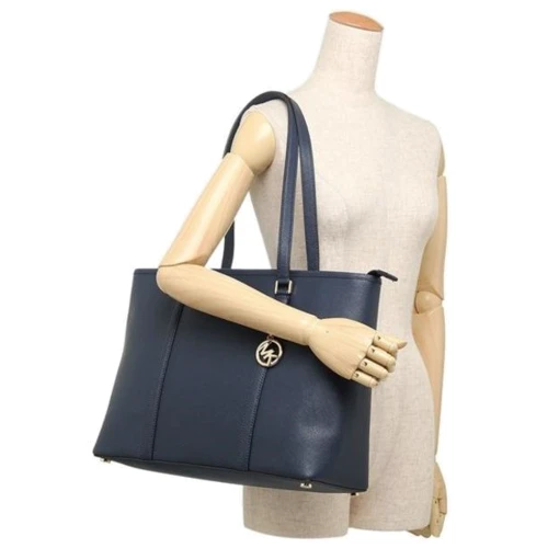 Женская сумка тоут Michael Kors темно-синяя (MK0471W): Тип ручки С двумя ручками, Длинная ручка