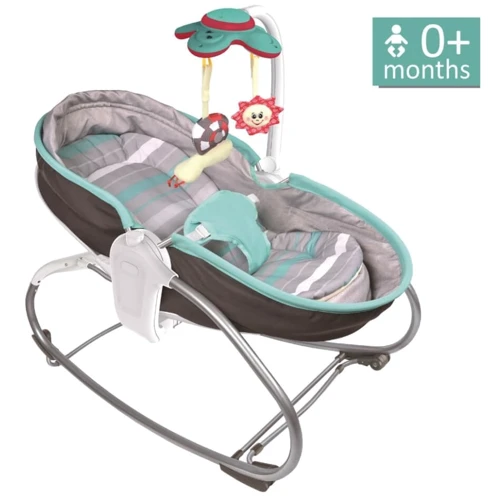 Дитячий шезлонг-люлька 3 в 1 Bebe Stars 0-18 кг (68148(Grey))