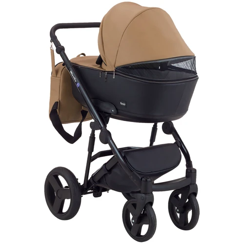 Коляска 2 в 1 Bair Mirello кожа 100% М-39/30 темный капучино — черный (624698): Ширина шасси 60 см