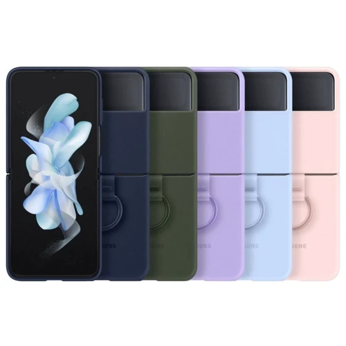 Чехол для телефонов Samsung Silicone Cover with Ring Navy Blue for Samsung F721 Galaxy Flip 4 (EF-PF721TNEGUA): Пленка в комплекте нет