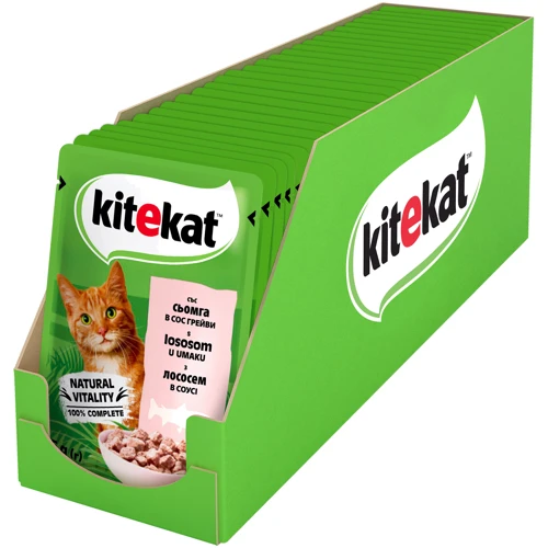 Влажный корм Kitekat для кошек с лососем в соусе 28х85г (5900951256677)