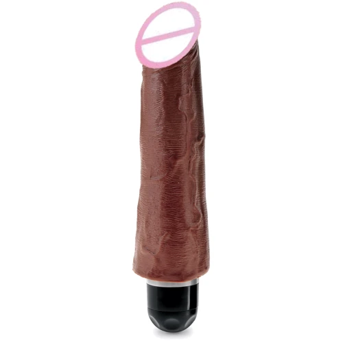 Реалистичный вибратор King Cock 8'' Vibr Stiffy, 21х6 см, коричневый
