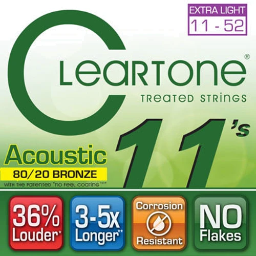 Струна для гитар Струны CLEARTONE 7611 ACOUSTIC 80/20 BRONZE ULTRA LIGHT 11-52