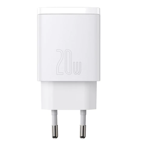 Зарядний пристрій Baseus Wall Charger USB+USB-C 20W White (CCXJ-B02): Особливості Быстрая зарядка, USB-C, Power Delivery (PD)