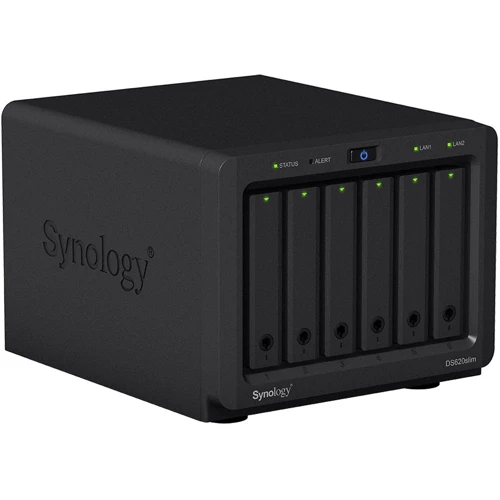 Сетевой накопитель (NAS) Synology DS620slim: Слоты для дисков 6x2.5" SATA