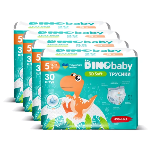 Підгузки-трусики Dino Baby 3D soft 5 (12-17 кг) 4х30 шт. (4820204701710) фото 7