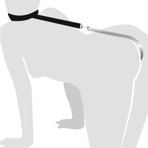 Анальный крюк с ошейником из натуральной кожа Art of Sex - Anal hook, черный