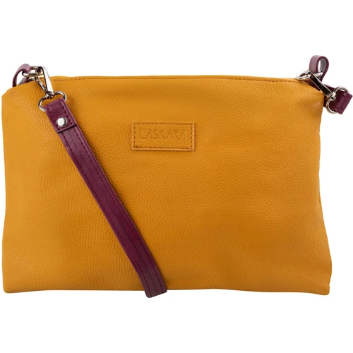 Жіноча дорожня сумка Laskara жовта (LK10241-yellow-purple): Матеріал Штучна шкіра
