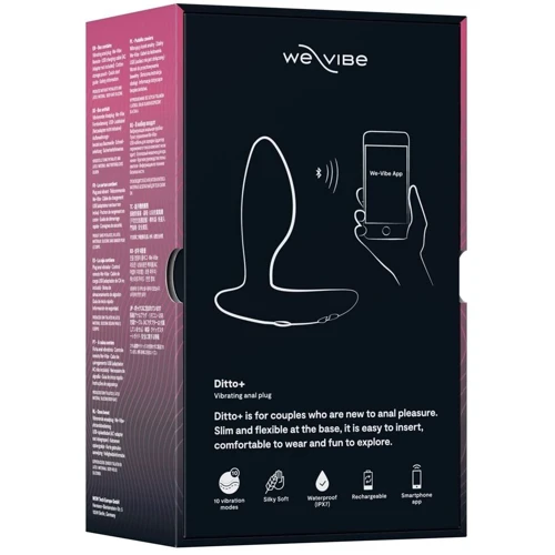 Анальная смарт-вибропробка We-Vibe Ditto+ Satin Black с пультом ДУ
