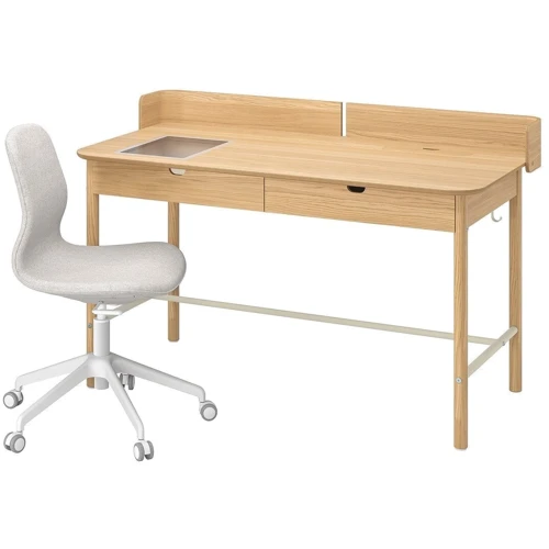 

Письменный стол и стул ІКЕА Ridspo Langfjall Белый (s69502674)
