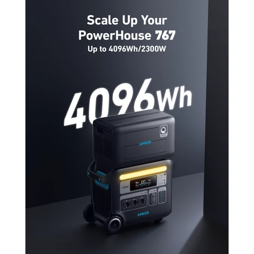 Зарядная станция Anker 767 PowerHouse with Extended Battery (2300W | 4096Wh) Portable Power Station LiFePO4: Разъемы для подзарядки Зарядка от солнечной панели, Зарядка от сети, Зарядка от генератора, Зарядка от автомобиля