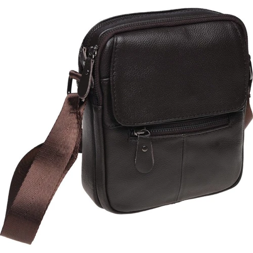 Чоловіча сумка планшет Borsa Leather коричнева (k11169-brown)