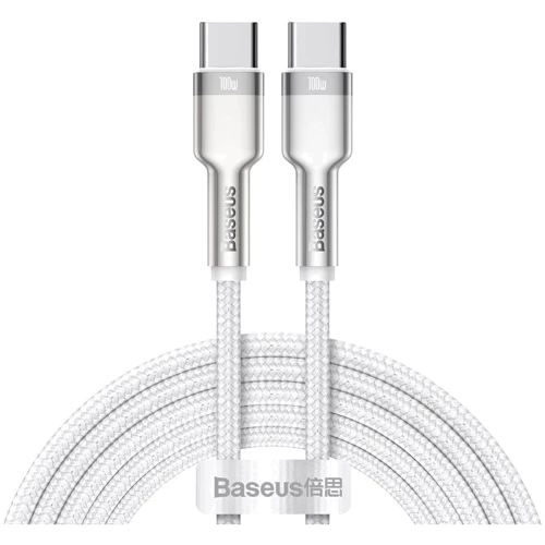 Кабель Baseus Cable USB-C to USB-C Cafule Metal 100W 2m White (CATJK-D02)
