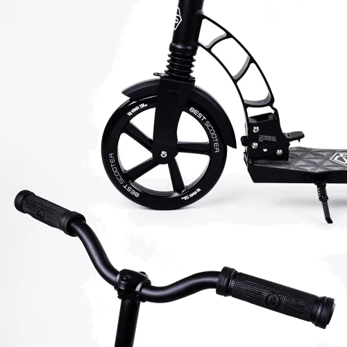 Двоколісний самокат Best Scooter з PU колесами, 1 амортизатором Black (00076): Максимальне допустиме навантаження, кг 100