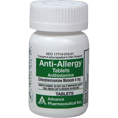 Puritan's Pride Anti-Allergy Antihistamine Chlorpheniramine Maleate 4 mg, 200 tabs