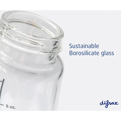 Стеклянная антиколиковая бутылочка Difrax S-bottle Natural с силиконовой соской 250ml: Возраст с рождения