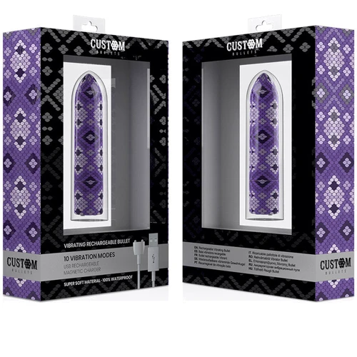 Мощная вибропуля Custom Bullets - Snake Purple