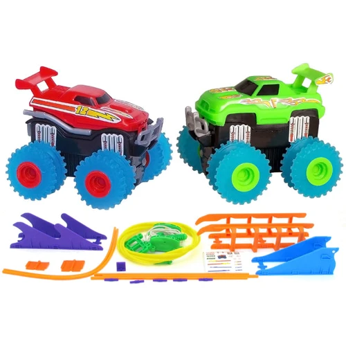 Машинки на батарейках Trix Trux набор 2 машинки с трассой (красный+зеленый) (JLT-AS332RG)