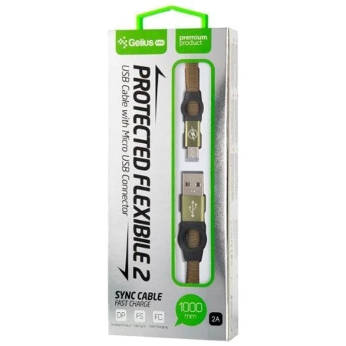 Кабель Gelius USB Cable to microUSB Pro Flexible Pine Green (GP-UC07m): Тип USB Cable - microUSB