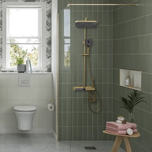 Душевая система Lefton Thermostatic Shower System with 5 Water Modes and Temperature Display Screen-SST2206 Brushed Gold: Назначение смесителя Для душа