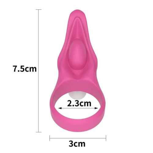 Ерекційне віброкільце LoveToy Power Clit Cockring, Pink
