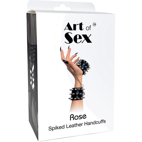 Наручники с шипами Art of Sex - Rose Spiked Leather Handcuffs