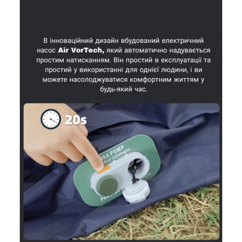 Надувний диван Автоматичне надувне ліжко Xiaomi Youpin One Night Automatic Inflatable Leisure Bed GS1 Blue (3229957): Кількість місць 1