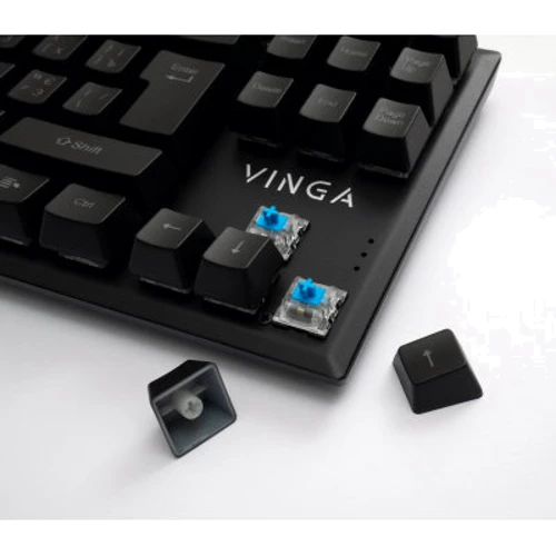 Клавиатура Vinga KBGM-110 87 key LED Blue Switch USB Black (KBGM-110 Black): Тип клавиш механический