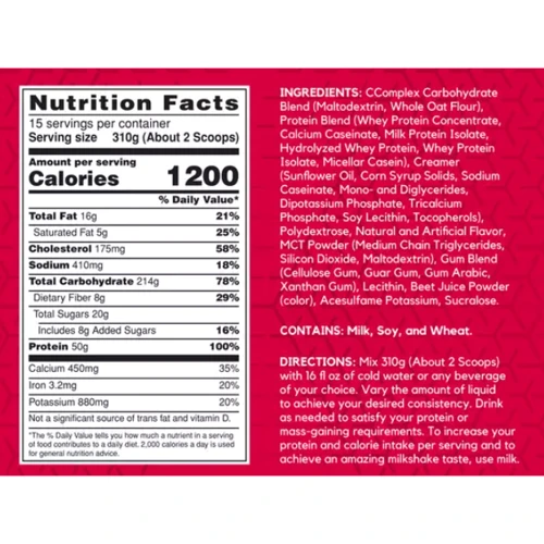Гейнер BSN True-Mass 1200 4650 g / 15 servings / Strawberry Milkshake: Стать унісекс