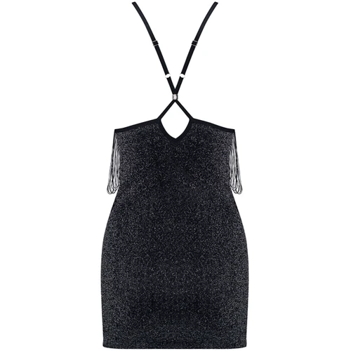 Эротическое мини платье с бахрамой Obsessive 824-DRE-1, L/XL